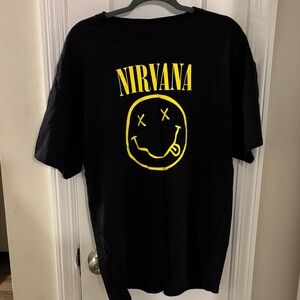 NIRVANA Black Tee with White Print